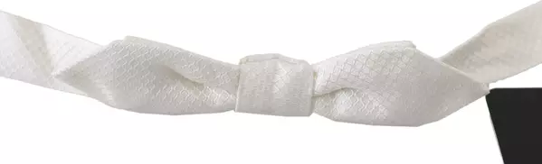 White 100% Silk Slim Adjustable Neck Papillon Men Tie