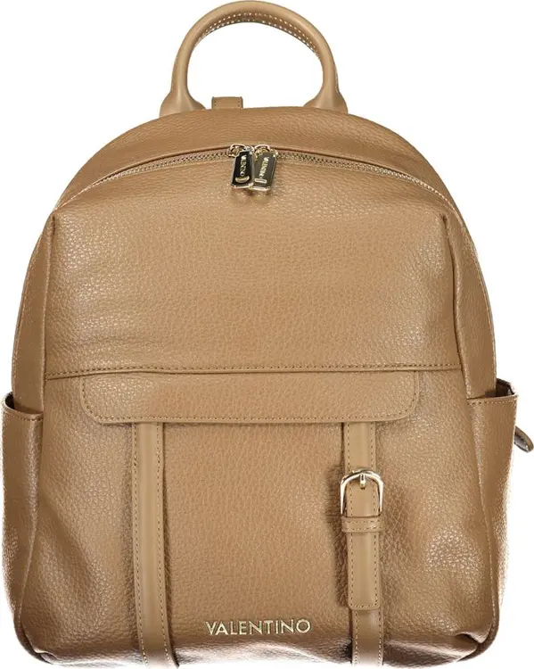Brown Polyurethane Women's Backpack