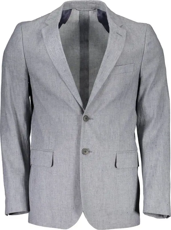Gray Cotton Blazer