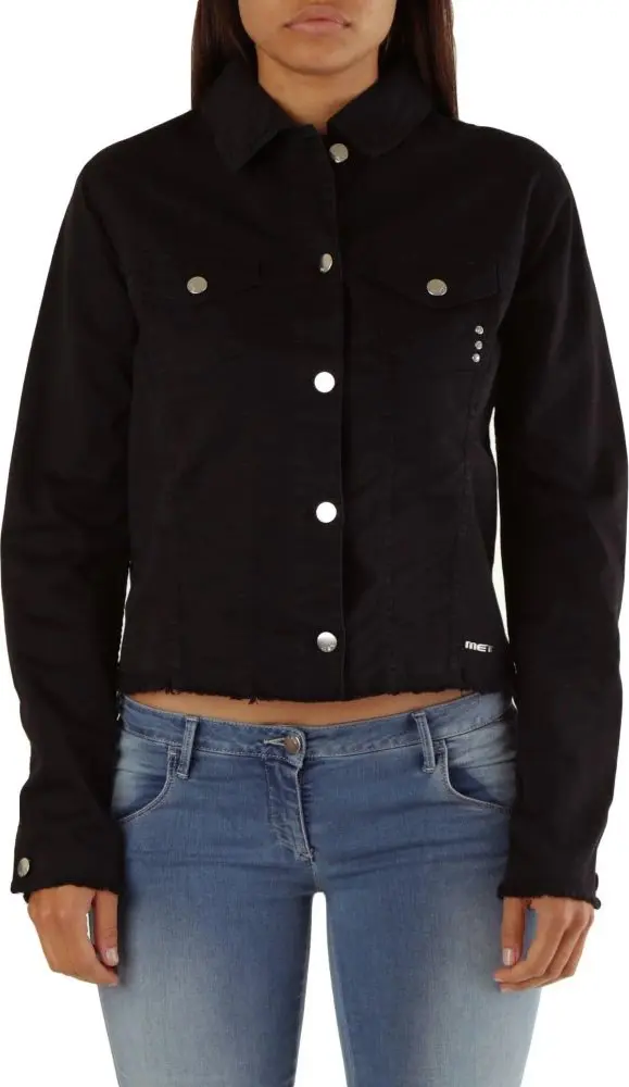 Black Cotton Denim Jacket