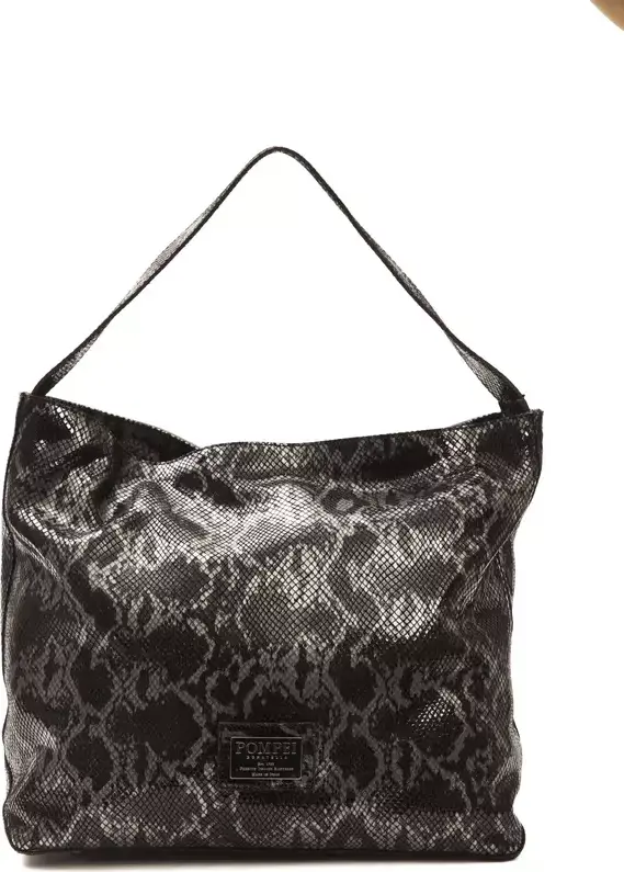 Gray Leather Women Shoulder Bag
