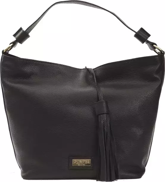 Black Leather Women Shoulder Bag