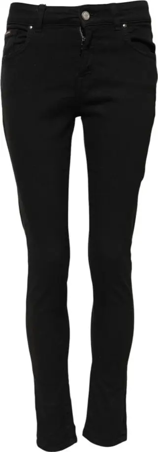 Black Cotton Skinny Jeans