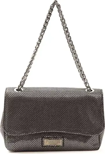 Gray Leather Women Crossbody Bag