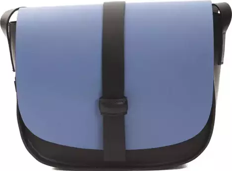 Blue Leather Women Crossbody Bag