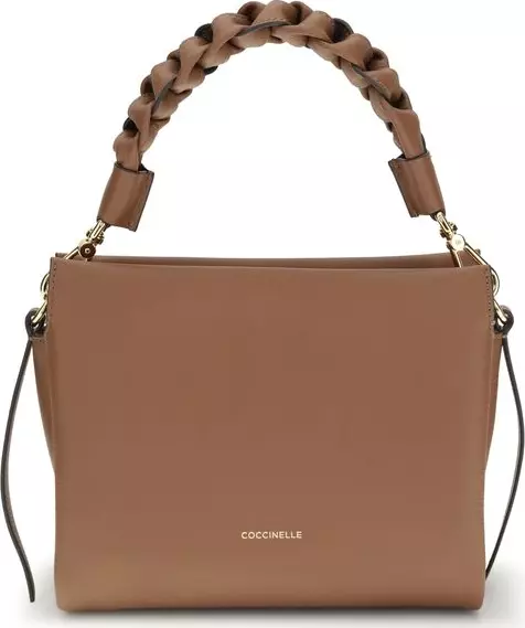 Beige Calf Leather Bos Taurus Handbag