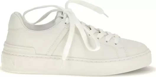 White Calf Leather Bos Taurus Low Top Sneakers