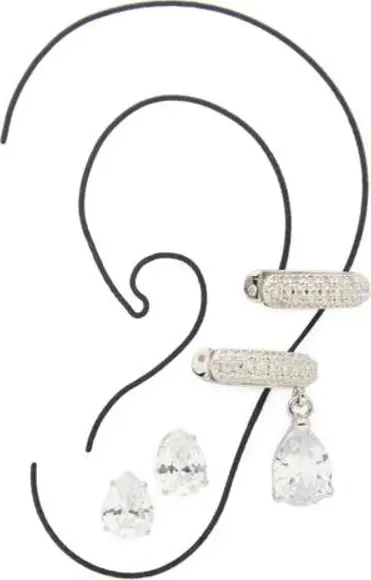 Silver Elastane Earrings