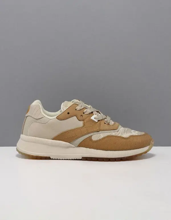 Beige Nylon Low Top Sneakers