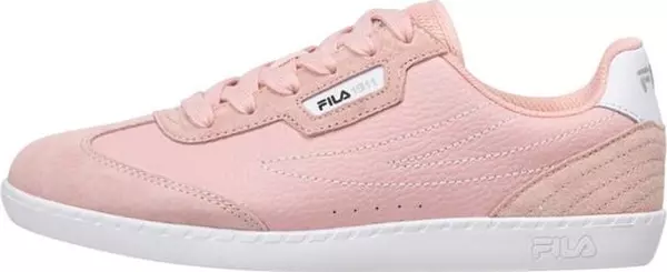 Pink Leather Low Top Sneakers