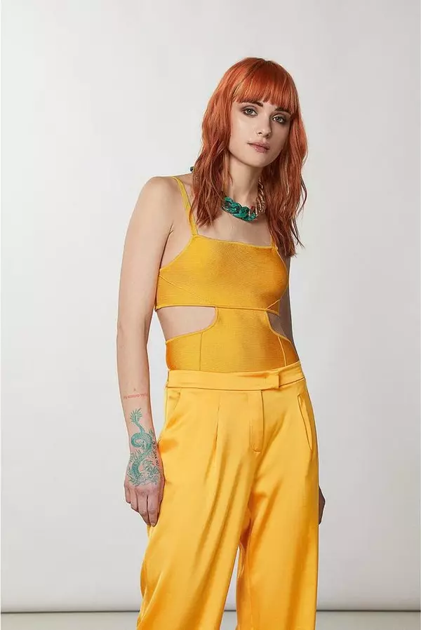 Orange Viscose Tank Tops