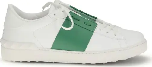 White Calf Leather Bos Taurus Low Top Sneakers