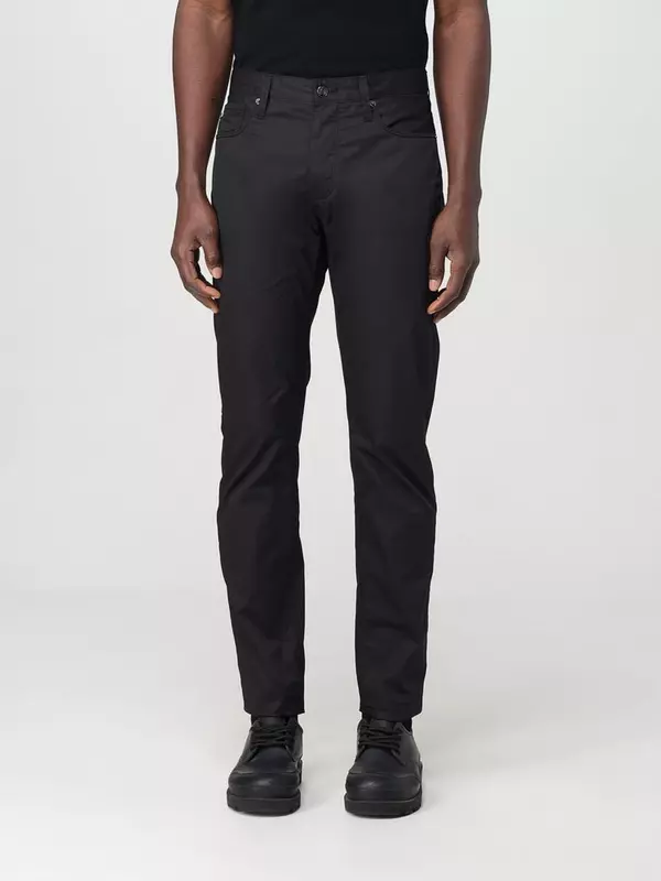 Black Cotton Casual Pants