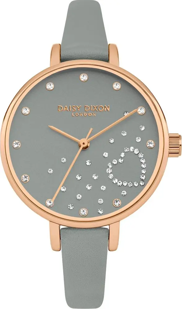 Gray Leather Dress Watch