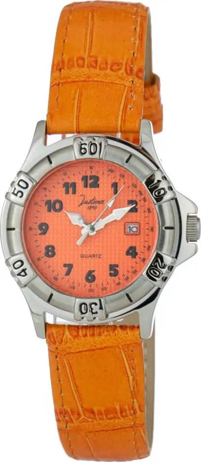 Orange Leather Dress Watch