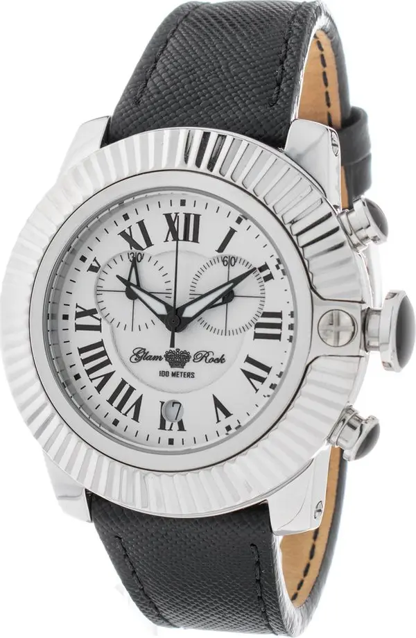 Black Leather Dress Watch