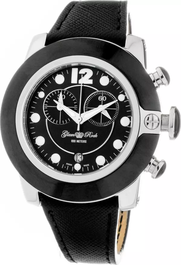 Black Leather Dress Watch