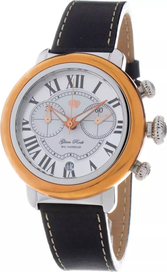 Black Leather Dress Watch