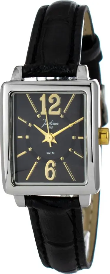 Black Leather Dress Watch