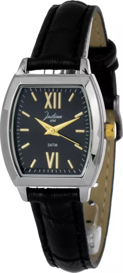 Black Leather Dress Watch
