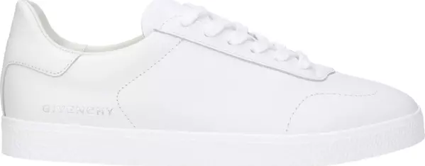 White Leather Low Top Sneakers