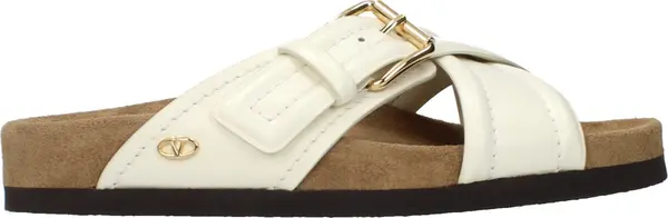 Beige Leather Slippers