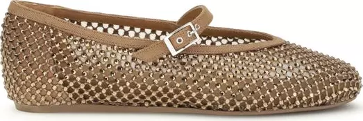 Brown Nylon Ballet Flats