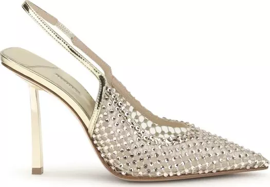 Gold Nylon Platform Pumps