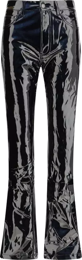 Black Polyethylene Casual Pants