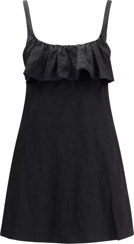 Black Cotton Casual Dress