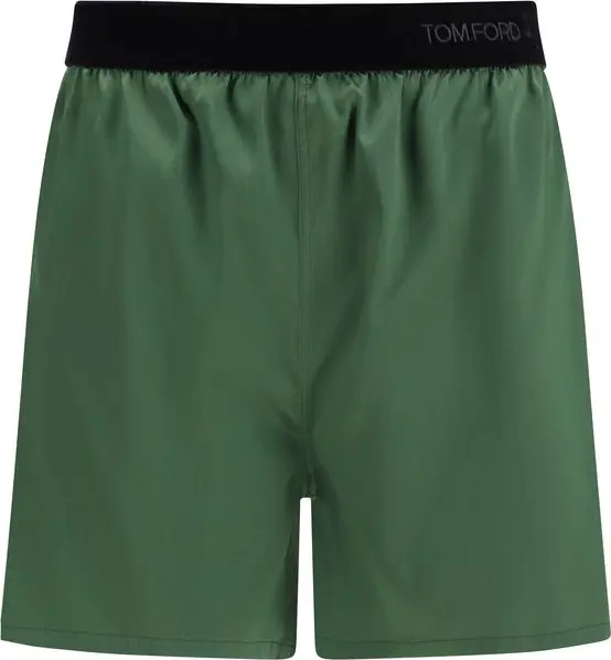Bicolor Silk Bermuda Shorts