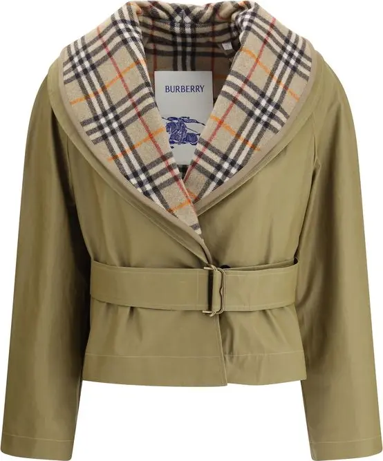 Beige Cotton Full-Length Jacket