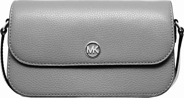 Gray Leather Crossbody Bag