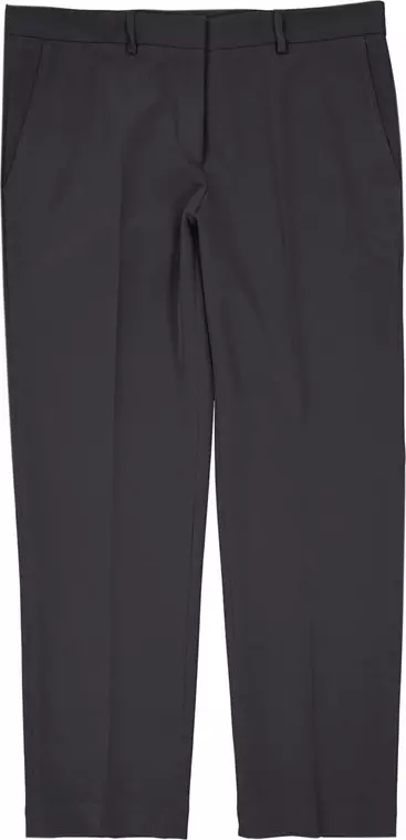 Gray Elastane Cropped Pants