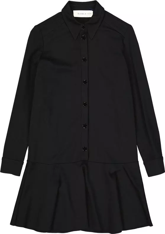 Black Elastane Casual Dress