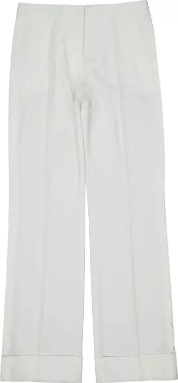 White Polyester Casual Pants