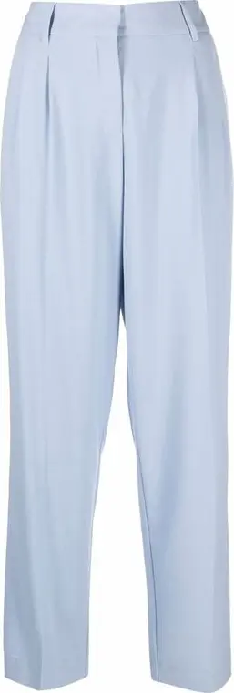 Blue Elastane Dress Pants
