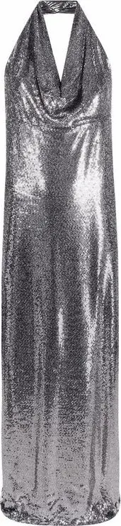 Silver Elastane Cocktail Dress