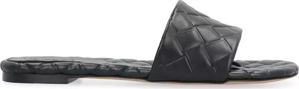 Black Lamb Leather Mules
