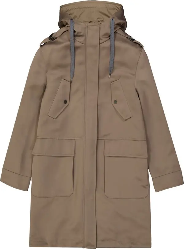 Brown Polyester Parka