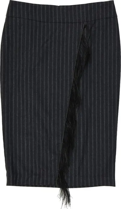 Gray Virgin Wool Long Skirt