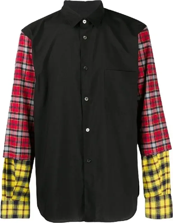 Black Cotton Pattern Shirt