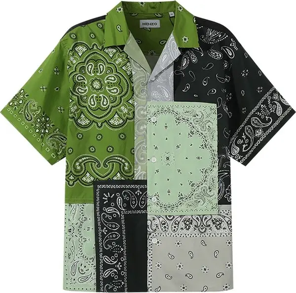Bicolor Cotton Shortsleeve Shirt