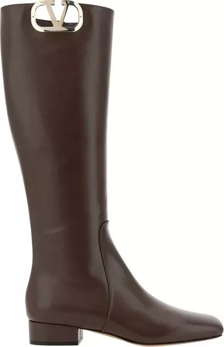 Brown Calfskin Flat Boots