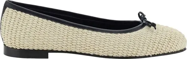 Beige Raffia Ballet Flats