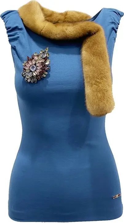 Blue Viscose Tank Tops