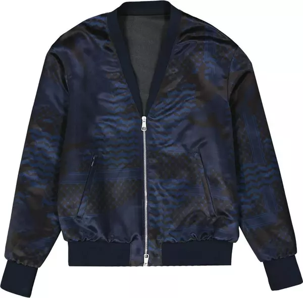 Blue Polyester Bomber