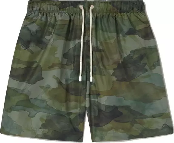 Bicolor Polyester Swim Shorts