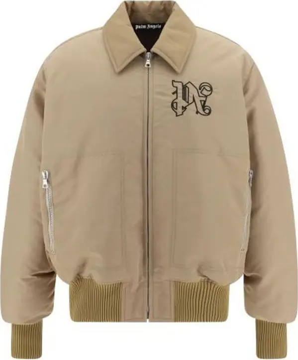 Beige Polyamide Bomber