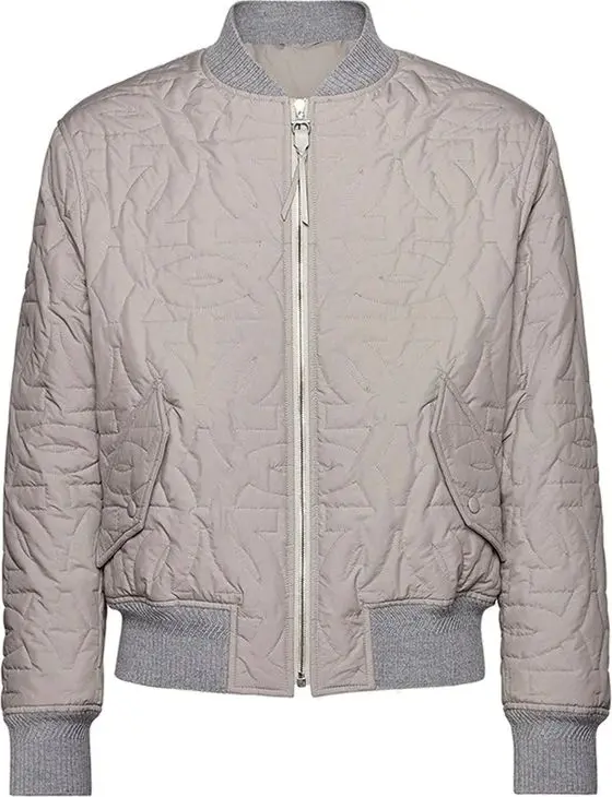 Gray Polyester Bomber